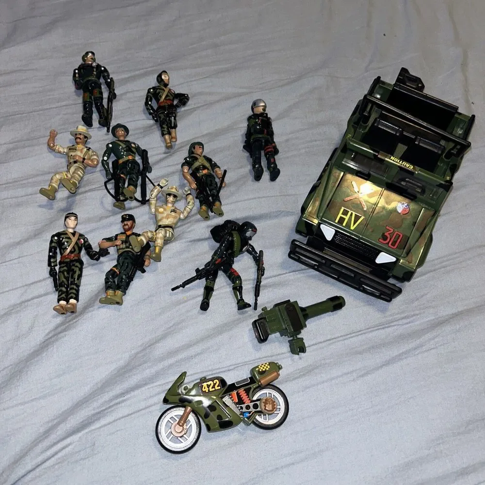 1994 Lanard Toys Military Vehicle Jeep HV-30 With Figures Lot Of‎ 10 A2